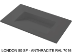 Plan vasque lavabo sur mesure : L 60 à 201 x P 40 à 51 cm, finition lisse mate, 10 couleurs au choix, Anti bactérien, résine Akrytan® teinté dans la masse, Livraison Offerte.
